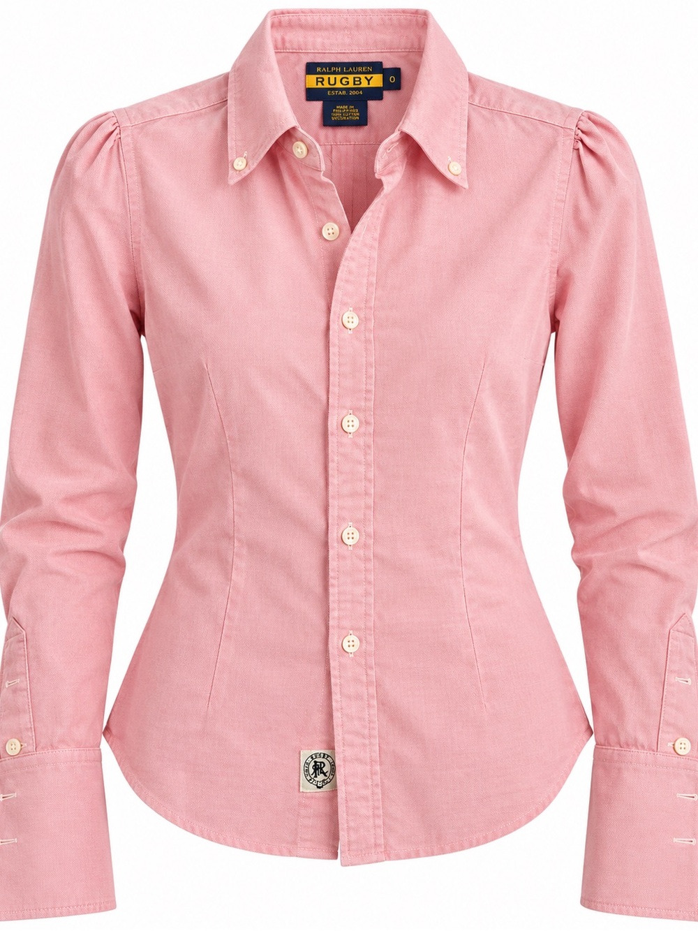 Ralph Lauren Rugby Pink Oxford Cotton Shirt Long Cuffs Size 0
